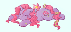 Size: 810x373 | Tagged: safe, artist:fizpup, character:cheerilee (g3), species:pony, species:unicorn, episode:the runaway rainbow, g3, cute, female, g3 cheeribetes, g3betes, sleeping