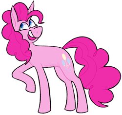 Size: 999x944 | Tagged: safe, artist:triplemouth, character:pinkie pie, species:earth pony, species:pony, g4, female, simple background, solo, transparent background
