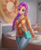 Size: 800x984 | Tagged: safe, artist:racoonsan, character:sunny starscout, species:human, g5, bag, braid, cute, female, hoodie, humanized, jeans, satchel, scene interpretation, solo, sunny's buttons, sunnybetes