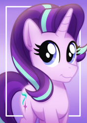 Size: 1980x2800 | Tagged: safe, artist:whitequartztheartist, character:starlight glimmer, species:pony, species:unicorn, g4, portrait, smiling, solo