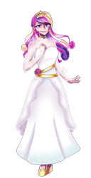 Size: 1920x3764 | Tagged: safe, artist:melanyschaffer, character:princess cadance, species:eqg human, g4, beautiful, hand on chest, simple background, solo, transparent background, wedding dress