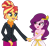Size: 1024x951 | Tagged: safe, artist:emeraldblast63, character:pipp petals, character:sunset shimmer, species:eqg human, g5, circlet, clothing, dress, simple background, transparent background, vector