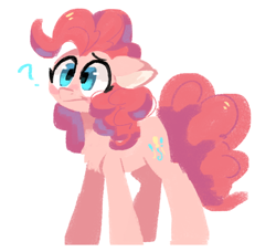 Size: 798x728 | Tagged: safe, artist:oofycolorful, character:pinkie pie, species:earth pony, species:pony, g4, confused, cutie mark, diapinkes, solo