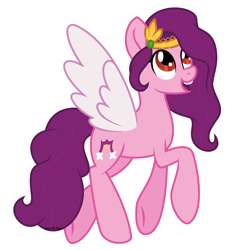 Size: 1280x1298 | Tagged: safe, artist:janeththeunicorn, character:pipp petals, species:pegasus, species:pony, g5, circlet, looking up, pipp wings, simple background, smiling, solo, three quarter view, transparent background