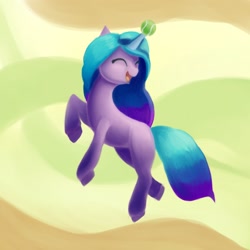 Size: 1600x1600 | Tagged: safe, artist:srbolsa6, character:izzy moonbow, species:pony, species:unicorn, g5, childproof horn, gradient hair, horn, solo, tennis ball
