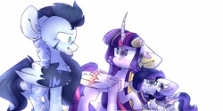 Size: 1280x640 | Tagged: safe, artist:legendarty, character:soarin', character:twilight sparkle, character:twilight sparkle (alicorn), oc, parent:soarin', parent:twilight sparkle, parents:soarlight, species:alicorn, species:pegasus, species:pony, next gen:legendverse, g4, crying, female, male, offspring