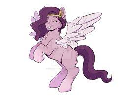 Size: 1600x1280 | Tagged: safe, artist:dinosaphira99, character:pipp petals, species:pegasus, species:pony, g5, chest fluff, circlet, pipp wings, rearing, solo