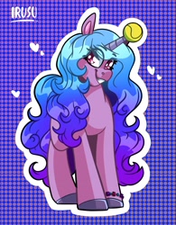 Size: 1380x1772 | Tagged: safe, artist:lrusu, character:izzy moonbow, species:pony, species:unicorn, g5, bracelet, childproof horn, gradient hair, smiling, solo, tennis ball