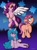Size: 1662x2220 | Tagged: safe, artist:llametsul, character:izzy moonbow, character:pipp petals, character:sunny starscout, species:earth pony, species:pegasus, species:pony, species:unicorn, g5, blank flank, chest fluff, circlet, ear fluff, flying, gradient hair, pipp wings, raised hoof, spread wings, unshorn fetlocks, wings
