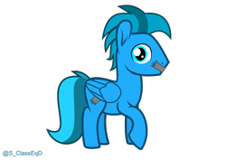 Size: 1064x752 | Tagged: safe, artist:s-class-destroyer, oc, oc:bluey, species:pegasus, species:pony, g4, digital art, duct tape, looking at you, looking back at you, male, raised hoof, simple background, solo, solo male, tape, transparent background, vector