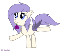 Size: 1090x917 | Tagged: safe, artist:s-class-destroyer, oc, oc only, oc:starviolet, species:bat pony, species:pony, g4, balance, digital art, ear piercing, earring, female, food in mouth, fruit, grapes, jewelry, piercing, raised hoof, raised tail, simple background, solo, solo female, tail, transparent background, vector