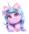 Size: 583x680 | Tagged: safe, artist:phoenixrk49, character:izzy moonbow, species:pony, species:unicorn, g5, bust, cat ears, chest fluff, cute, izzybetes, solo, unshorn fetlocks, waving, whiskers