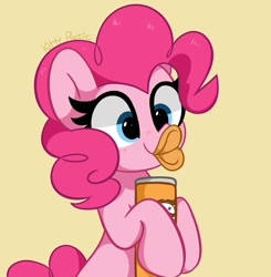 Size: 667x680 | Tagged: safe, artist:kittyrosie, character:pinkie pie, species:earth pony, species:pony, g5, cute, diapinkes, duckface, hoof hold, pringles, solo