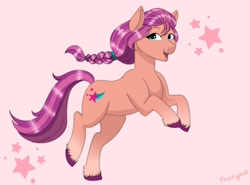 Size: 2700x2000 | Tagged: safe, artist:peachyloaf, character:sunny starscout, species:earth pony, species:pony, g5, braid, coat markings, cutie mark, socks (coat marking), solo, unshorn fetlocks