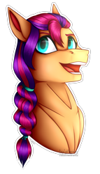 Size: 1044x1821 | Tagged: safe, artist:scaretcreations, character:sunny starscout, species:earth pony, species:pony, g5, braid, bust, solo