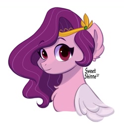 Size: 1701x1701 | Tagged: safe, artist:shinnesweetie, character:pipp petals, species:pegasus, species:pony, g5, adorapipp, bust, chest fluff, circlet, cute, ear fluff, pipp wings, solo