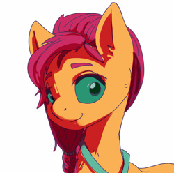 Size: 900x893 | Tagged: safe, artist:ierf, character:sunny starscout, species:earth pony, species:pony, g5, braid, bust, ear fluff, solo