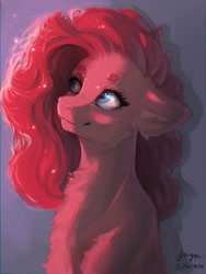 Size: 1500x2000 | Tagged: safe, artist:jaynsparkle, character:pinkie pie, species:earth pony, species:pony, g4, bust, chest fluff, solo
