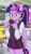 Size: 602x1024 | Tagged: safe, artist:maren, character:twilight sparkle, character:twilight sparkle (alicorn), species:alicorn, species:anthro, species:pony, g4, alternate hairstyle, clothing, female, horn, mare, phone, ponytail, school, school uniform, solo, uniform, wings