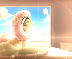 Size: 1150x950 | Tagged: safe, artist:phoenixrk49, character:fluttershy, species:pegasus, species:pony, g4, butterfly, chibi, cute, female, shyabetes, solo