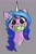 Size: 1782x2730 | Tagged: safe, artist:pucksterv, character:izzy moonbow, species:pony, species:unicorn, g5, bust, chest fluff, gradient hair, izzy's tennis ball, mouth hold, solo, tennis ball, that pony sure does love tennis balls