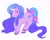 Size: 2048x1630 | Tagged: safe, artist:dustedpeach, character:izzy moonbow, species:pony, species:unicorn, g1, g5, bracelet, cute, cutie mark, generation leap, gradient hair, solo, tail bow, unshorn fetlocks