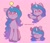 Size: 1896x1618 | Tagged: safe, artist:cottonsweets, character:izzy moonbow, species:pony, species:unicorn, g5, bust, childproof horn, gradient hair, izzy's tennis ball, izzybetes, looking at you, looking up, pink background, signature, smiling, solo, sparkles, tennis ball, that pony sure does love tennis balls, three quarter view, waving