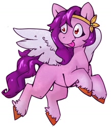 Size: 1295x1494 | Tagged: safe, artist:cinscribbles, character:pipp petals, species:pegasus, species:pony, g5, blank flank, circlet, pipp wings, solo, spread wings, unshorn fetlocks, wings
