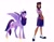 Size: 1795x1393 | Tagged: safe, artist:vivianaruyz, character:twilight sparkle, character:twilight sparkle (alicorn), species:alicorn, species:human, species:pony, g4, book, clothing, cutie mark on clothes, humanized, skirt, smiling