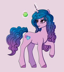 Size: 1728x1936 | Tagged: safe, artist:silverst, character:izzy moonbow, species:pony, species:unicorn, g5, cutie mark, glowing horn, gradient hair, izzy's tennis ball, magic, solo, telekinesis, tennis ball, that pony sure does love tennis balls