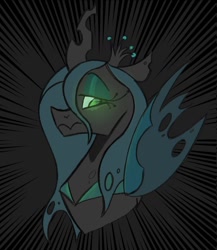 Size: 1092x1257 | Tagged: safe, artist:woollily, character:queen chrysalis, species:changeling, g4, bust, glowing eyes