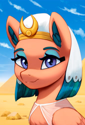 Size: 2679x3927 | Tagged: safe, artist:mrscroup, character:somnambula, species:pegasus, species:pony, g4, bust, cute, headpiece, smiling, somnambetes