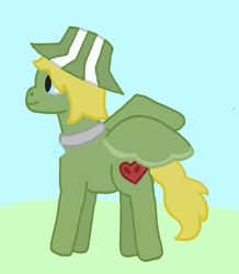 Size: 1045x1200 | Tagged: safe, artist:anemoparkie, species:pegasus, species:pony, g4, clothing, crossover, hat, male, mcyt, minecraft, ph1lza, ponified, solo, stallion, youtube