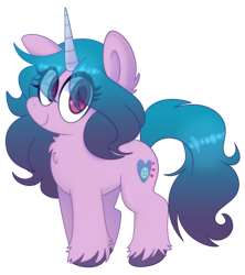 Size: 1666x1880 | Tagged: safe, character:izzy moonbow, species:pony, species:unicorn, g5, chest fluff, cutie mark, ear fluff, gradient hair, izzybetes, simple background, solo, transparent background, unshorn fetlocks