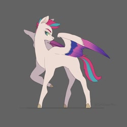 Size: 1200x1200 | Tagged: safe, artist:superduperath, character:zipp storm, species:pegasus, species:pony, g5, blank flank, colored wingtips, multicolored wings, solo, wings