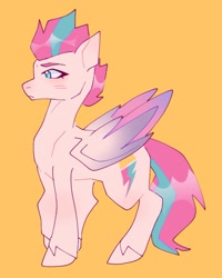 Size: 962x1200 | Tagged: safe, artist:nakkipng, character:zipp storm, species:pegasus, species:pony, g5, blushing, colored wingtips, cute, cutie mark, multicolored wings, solo, unshorn fetlocks, wings