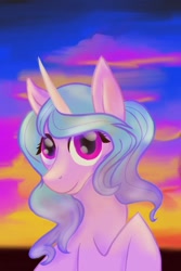 Size: 800x1200 | Tagged: safe, artist:fall_flame3, character:izzy moonbow, species:pony, species:unicorn, g5, bust, cute, gradient hair, soft color, solo