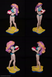 Size: 1280x1908 | Tagged: safe, artist:chyvak, character:princess cadance, species:human, g4, ball, barefoot, beach ball, belly button, bikini, breasts, busty princess cadance, clothing, feet, female, figurine, human coloring, humanized, midriff, sand, solo, solo female, species swap, swimsuit, toy