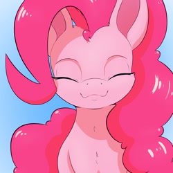 Size: 1200x1200 | Tagged: safe, artist:aquaticvibes, character:pinkie pie, species:earth pony, species:pony, g5, bust, eyes closed, happy, solo
