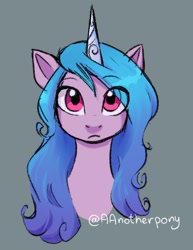 Size: 927x1200 | Tagged: safe, artist:aanotherpony, character:izzy moonbow, species:pony, species:unicorn, g5, bust, gradient hair, horn pattern, solo