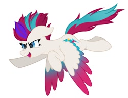 Size: 1200x923 | Tagged: safe, artist:memeancholy, character:zipp storm, species:pegasus, species:pony, g5, colored wingtips, cutie mark, flying, multicolored wings, solo, wings