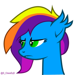 Size: 919x921 | Tagged: safe, artist:s-class-destroyer, oc, oc:elyssiánne, species:bat pony, species:pony, g4, angry, digital art, female, head, simple background, solo, solo female, stare, transparent background, unamused, vector