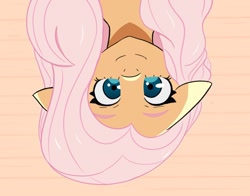 Size: 1200x941 | Tagged: safe, artist:artiks, character:fluttershy, species:pegasus, species:pony, g4, art challenge, cute, fluttershy day, from below, looking at you, manechat challenge, smiling