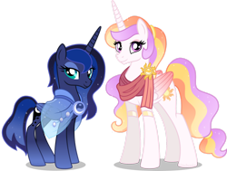 Size: 1920x1450 | Tagged: safe, artist:limedazzle, character:princess celestia, character:princess luna, species:alicorn, species:pony, g4, absurd resolution, alternate design, alternate hairstyle, digital art, duo, female, royal sisters, show accurate, siblings, simple background, sisters, transparent background, vector