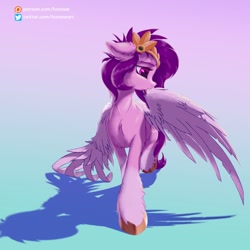 Size: 1200x1200 | Tagged: safe, artist:foxnose, character:pipp petals, species:pegasus, species:pony, g5, circlet, pipp wings, preening, solo, unshorn fetlocks, wings