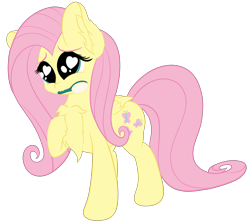 Size: 3341x2976 | Tagged: safe, artist:beigedraws, character:fluttershy, species:pegasus, species:pony, g4, art challenge, brush, chest fluff, heart eyes, holding, manechat challenge, mouth hold, simple background, solo, transparent background, wingding eyes