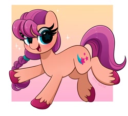 Size: 1200x1084 | Tagged: safe, artist:kittyrosie, character:sunny starscout, species:earth pony, species:pony, g5, braid, cute, cutie mark, solo, sunnybetes, unshorn fetlocks