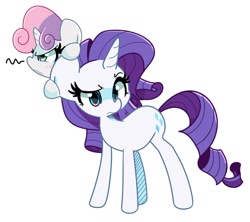 Size: 1200x1064 | Tagged: safe, artist:kindakismet, character:rarity, character:sweetie belle, species:pony, species:unicorn, g4, angry, belle sisters, blushing, cute, duo, female, filly, high res, mare, siblings, simple background, sisters, sweetie belle is not amused, teary eyes, unamused, white background, young