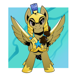 Size: 1335x1314 | Tagged: safe, artist:nynehells, oc, oc:stormwing breeze, species:pegasus, species:pony, g4, armor, female, guard, guardsmare, mare, royal guard, solo, wingblade