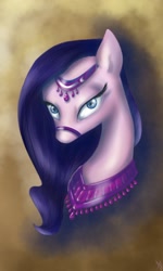 Size: 614x1024 | Tagged: safe, artist:twilightspc, character:amira, species:pony, g4, bust, female, looking at you, mare, portrait, saddle arabian, simple background, solo